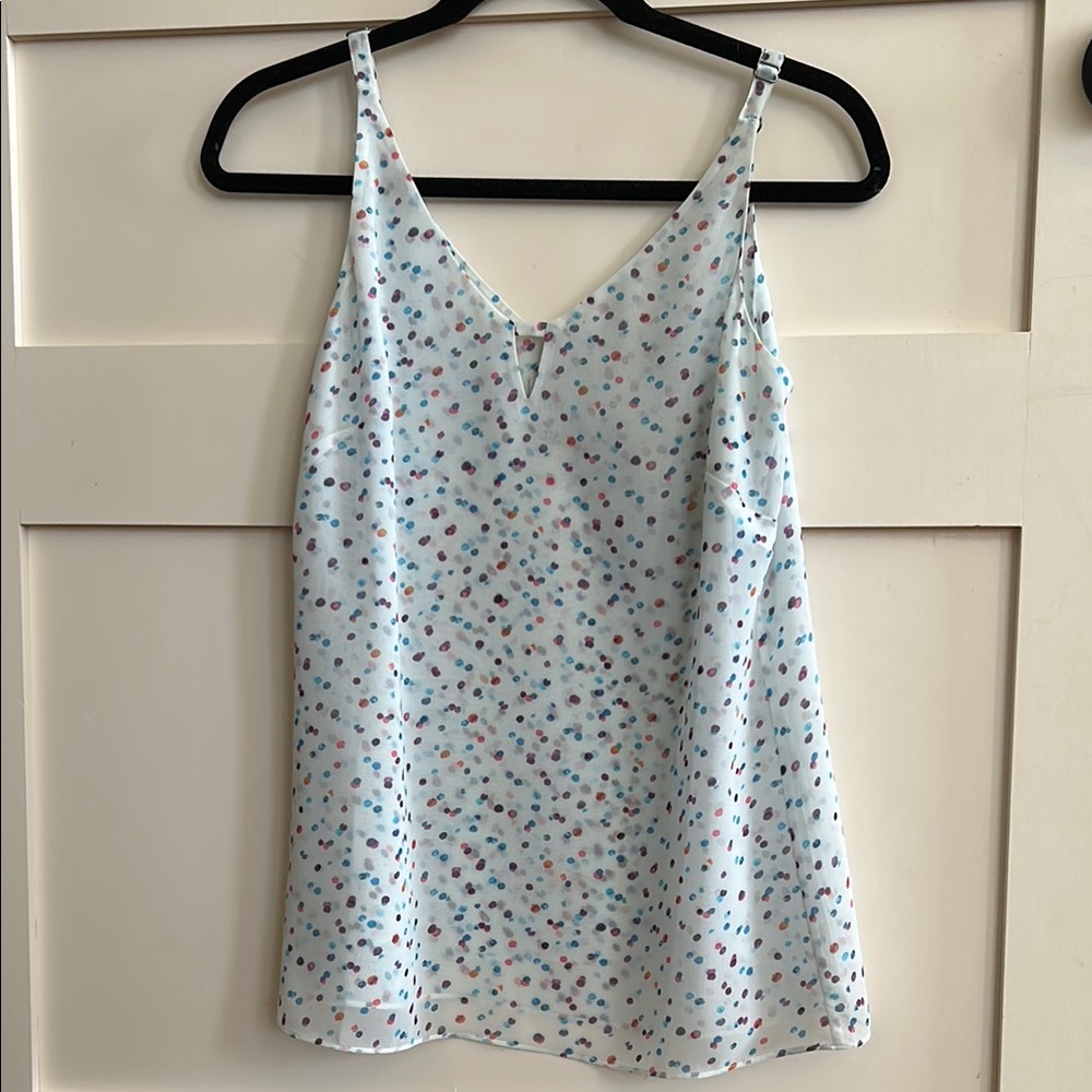 White Tank Top with Colorful Dots